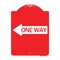 Signmission Designer Series Sign One Way W/ Left Arrow, Red & White Aluminum Sign, 18" x 24", RW-1824-24385 A-DES-RW-1824-24385 - alternate 1